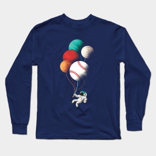 Baseball Player Astronaut Space Lover Fan Long Sleeve T-Shirt